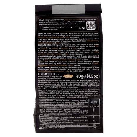 Novi NeroNero 88% Cacao Vigoroso Extra Fondente 140 g