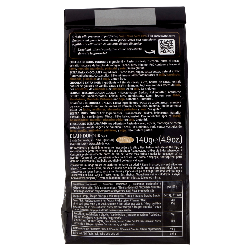 Novi NeroNero 88% Cacao Vigoroso Extra Fondente 140 g