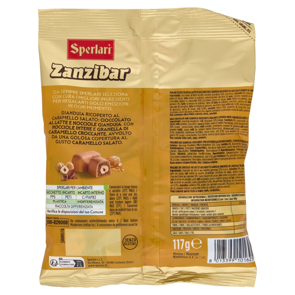 Sperlari Zanzibar gianduia ricoperto al Caramel Dorè Salato 117 g