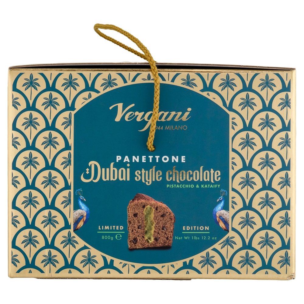 Vergani Panettone Dubai style chocolate Pistacchio e Kataify 800 g