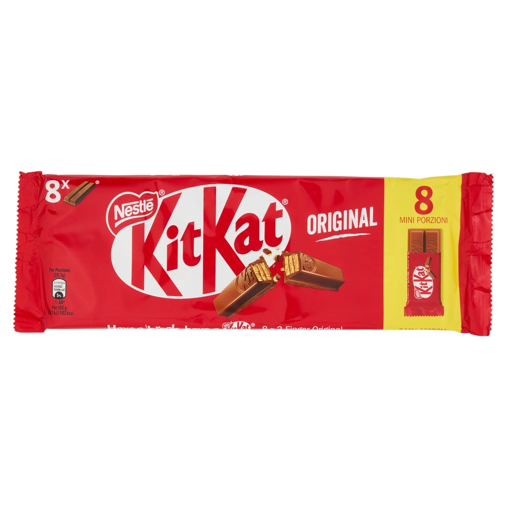 KITKAT Classic Wafer ricoperto di Cioccolato al Latte 8 Snack da 20,7g