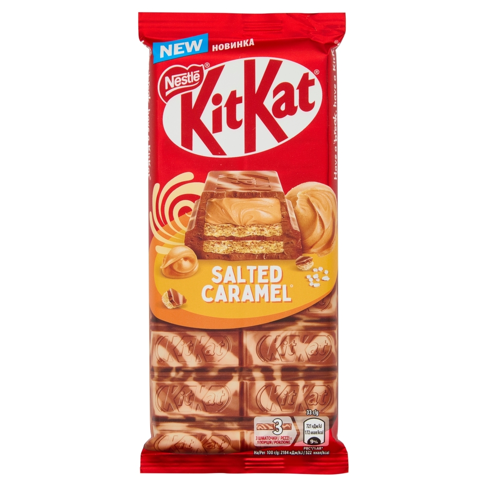 KITKAT Caramello Salato Tavoletta Wafer ricoperta di Cioccolato 99g