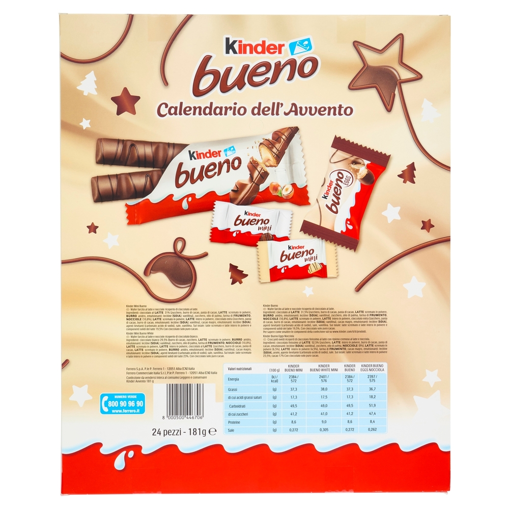 Kinder bueno Calendario dell'Avvento 24 pezzi 181 g