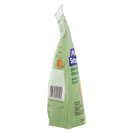 MELLIN Puzzle Crackers, Piselli e Basilico, Senza Sale e Zuccheri, adatto dai 15 mesi, 105g