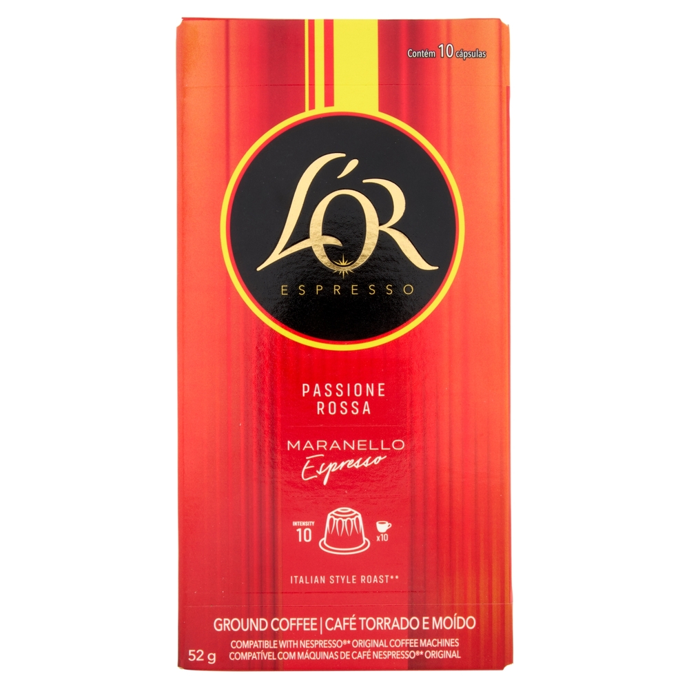 L'OR Passione Rossa Maranello 10- 10 Capsule Caffè Compatibili con Macchine Nespresso*® Original 52g
