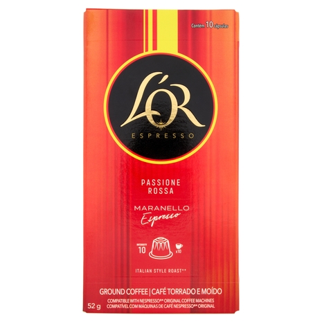 L'OR Passione Rossa Maranello 10- 10 Capsule Caffè Compatibili con Macchine Nespresso*® Original 52g
