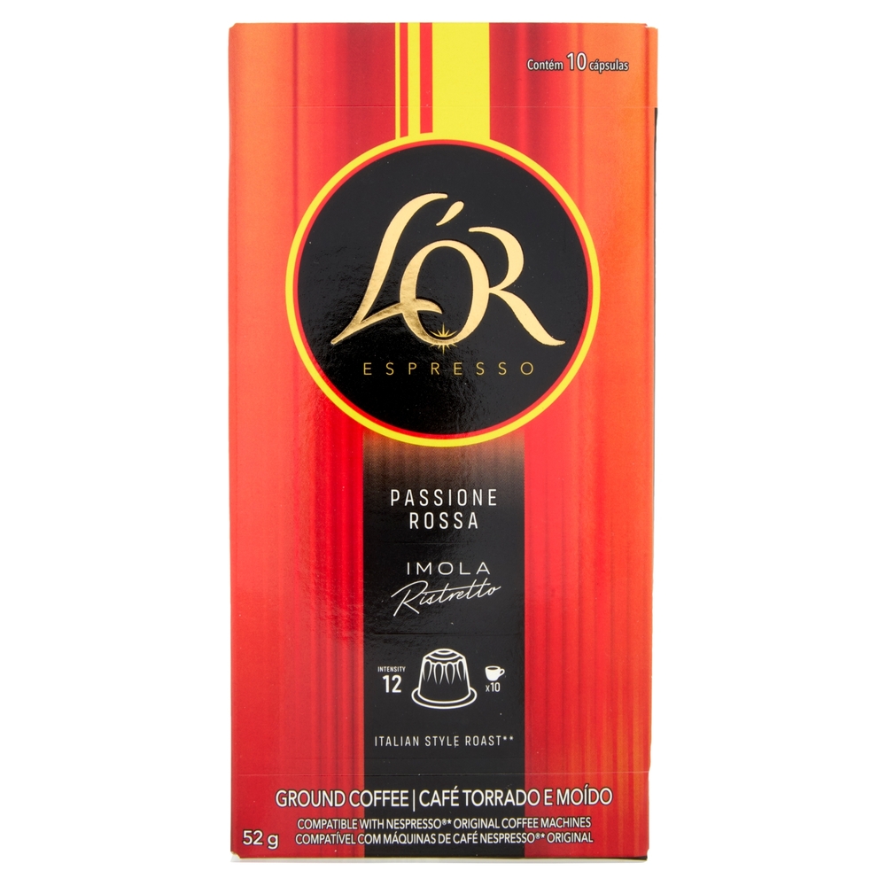 L'OR Passione Rossa Imola 12- 10 Capsule Caffè Compatibili con Macchine Nespresso*® Original 52g