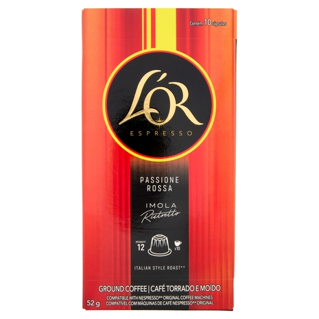 L'OR Passione Rossa Imola 12- 10 Capsule Caffè Compatibili con Macchine Nespresso*® Original 52g