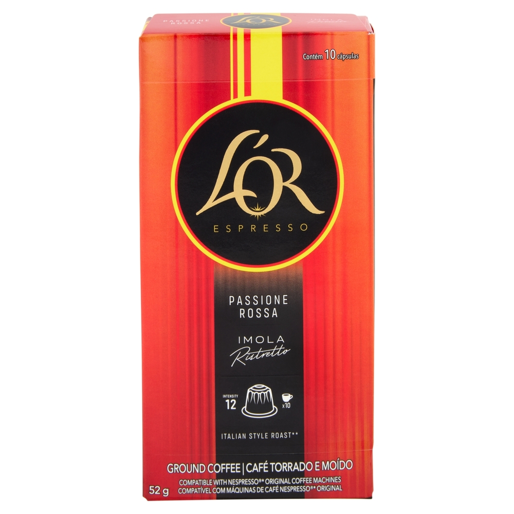 L'OR Passione Rossa Imola 12- 10 Capsule Caffè Compatibili con Macchine Nespresso*® Original 52g