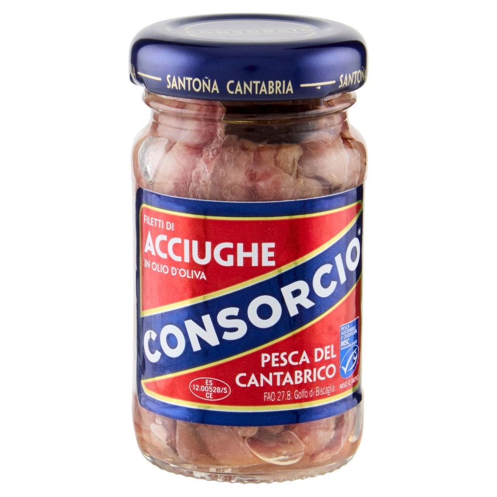 Consorcio Filetti di Acciughe in Olio di Oliva Pesca del Cantabrico 65 g