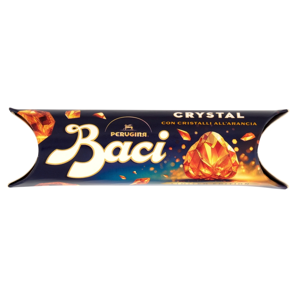BACI PERUGINA Crystal Cioccolatini Fondenti all'Arancia ripieni al Gianduia Tubo 37,5g