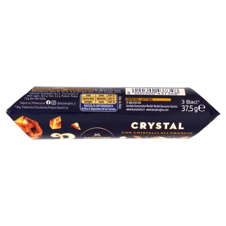 BACI PERUGINA Crystal Cioccolatini Fondenti all'Arancia ripieni al Gianduia Tubo 37,5g