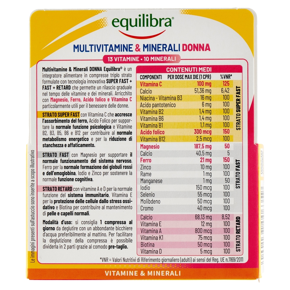 equilibra Multivitamine & Minerali Donna 30 Compresse 45 g