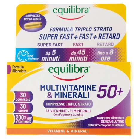 equilibra Multivitamine & Minerali 50+ Compresse Triplo Strato 30 x 1,4 g