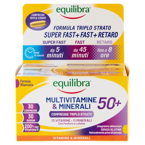 equilibra Multivitamine & Minerali 50+ Compresse Triplo Strato 30 x 1,4 g