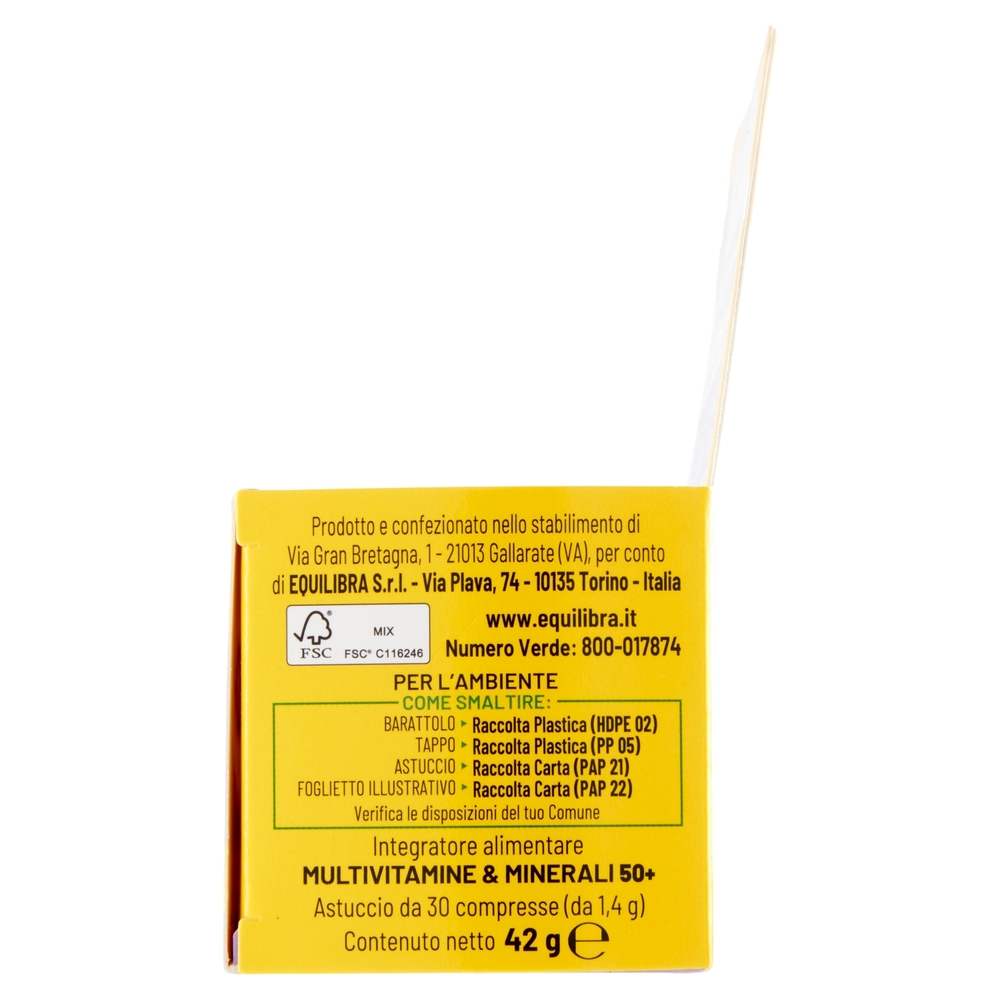 equilibra Multivitamine & Minerali 50+ Compresse Triplo Strato 30 x 1,4 g