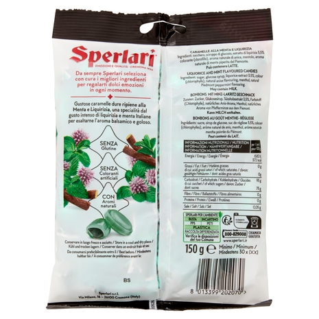 Sperlari Menta Liquirizia Caramelle Dure 150 g