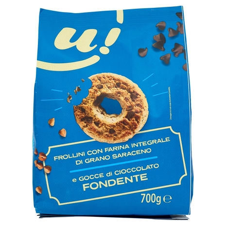 Frollini con Farina Integrale di Grano Saraceno e Gocce di Cioccolato Fondente U!