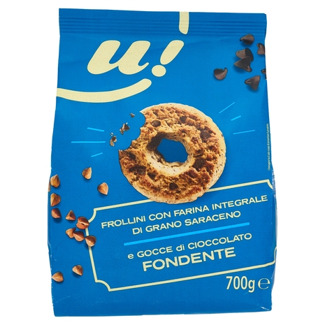 Frollini con Farina Integrale di Grano Saraceno e Gocce di Cioccolato Fondente U!