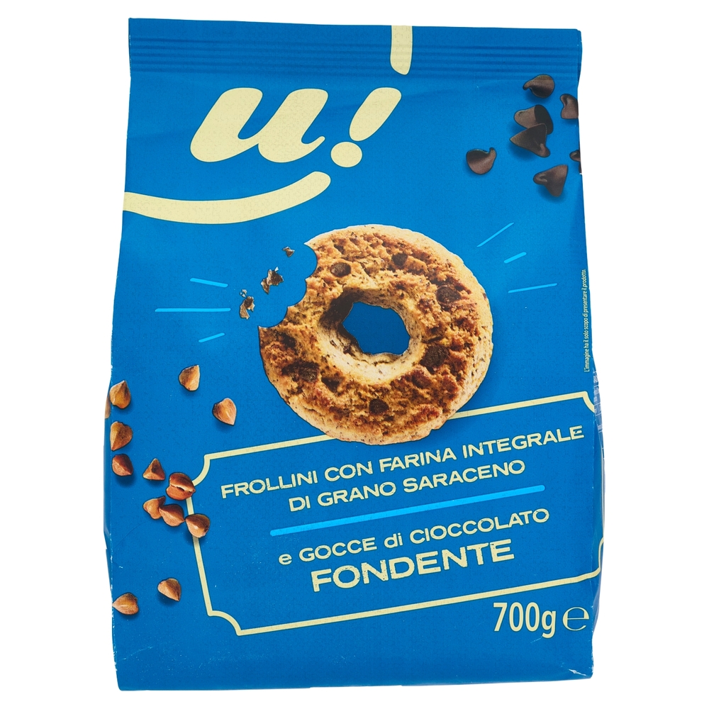 Frollini con Farina Integrale di Grano Saraceno e Gocce di Cioccolato Fondente U!