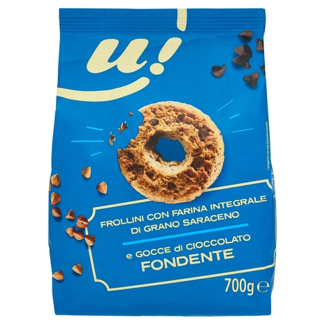 Frollini con Farina Integrale di Grano Saraceno e Gocce di Cioccolato Fondente U!