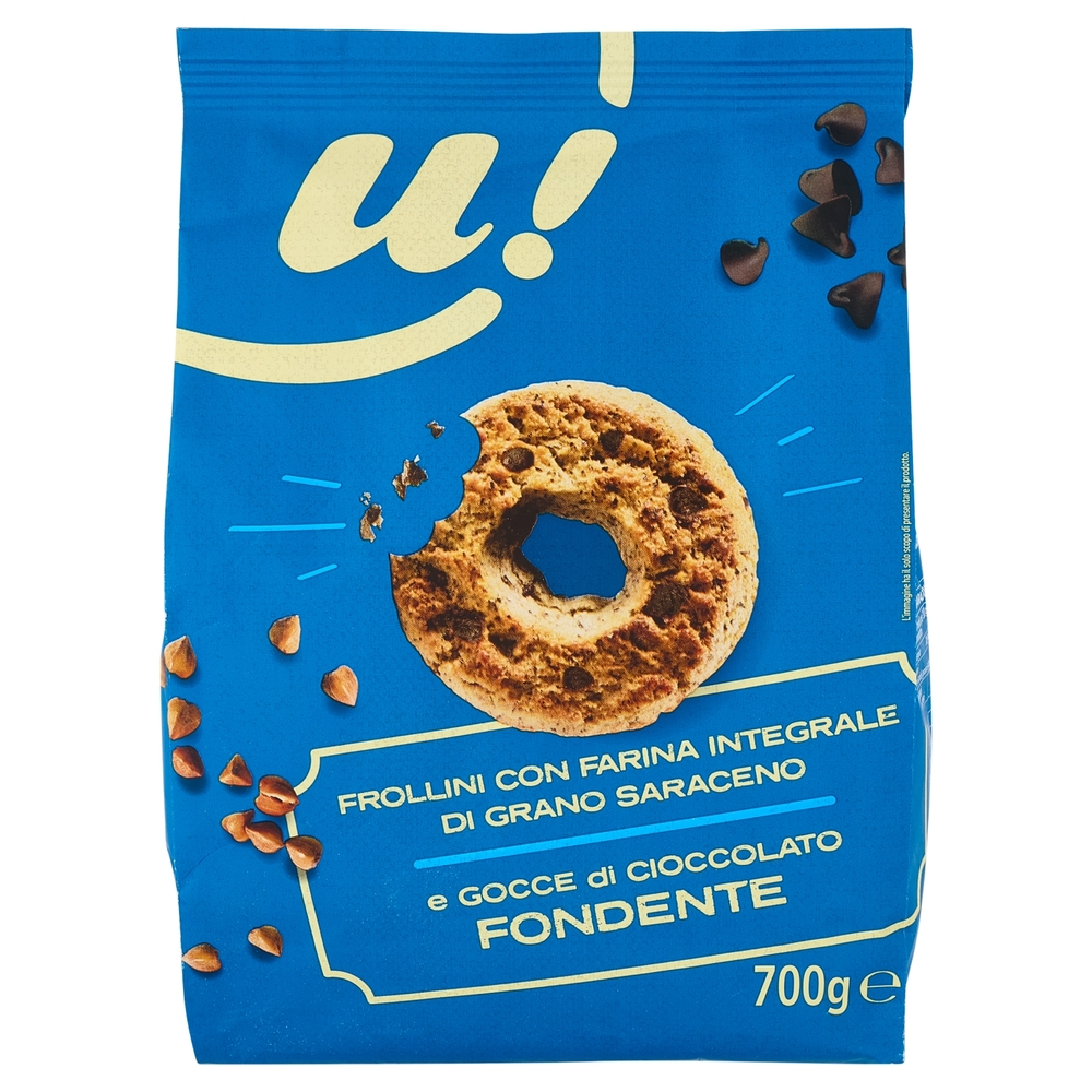 Frollini con Farina Integrale di Grano Saraceno e Gocce di Cioccolato Fondente U!