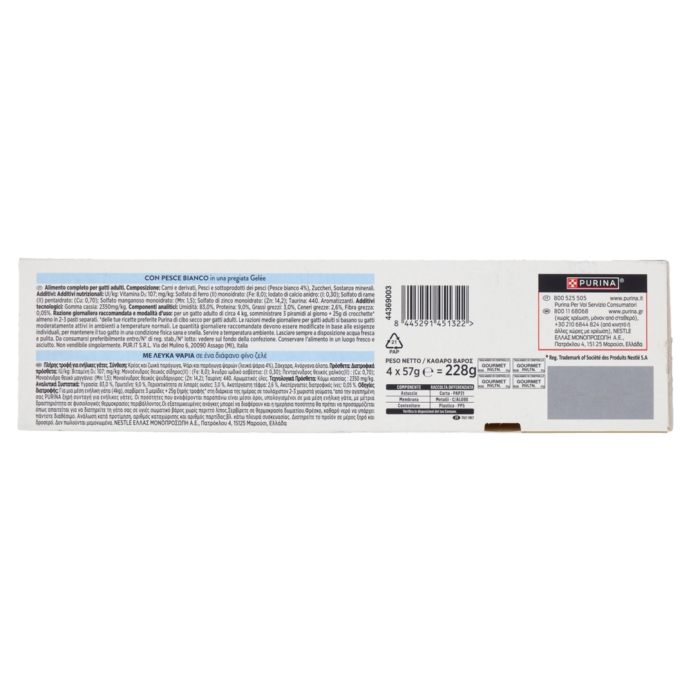 PURINA GOURMET Revelations Bocconcini in Gelée con Pesce Bianco 4 x 57 g