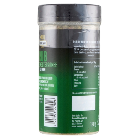 Ubena My BBQ Rub di Erbe Mediterranee per Carni 120 g