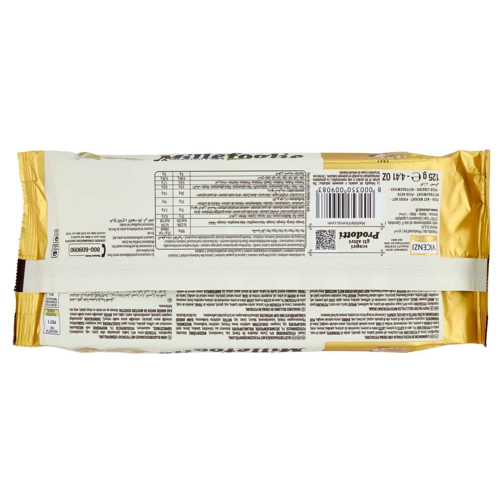 Matilde Vicenzi Millefoglie Snack con crema al Pistacchio 5 x 25 g