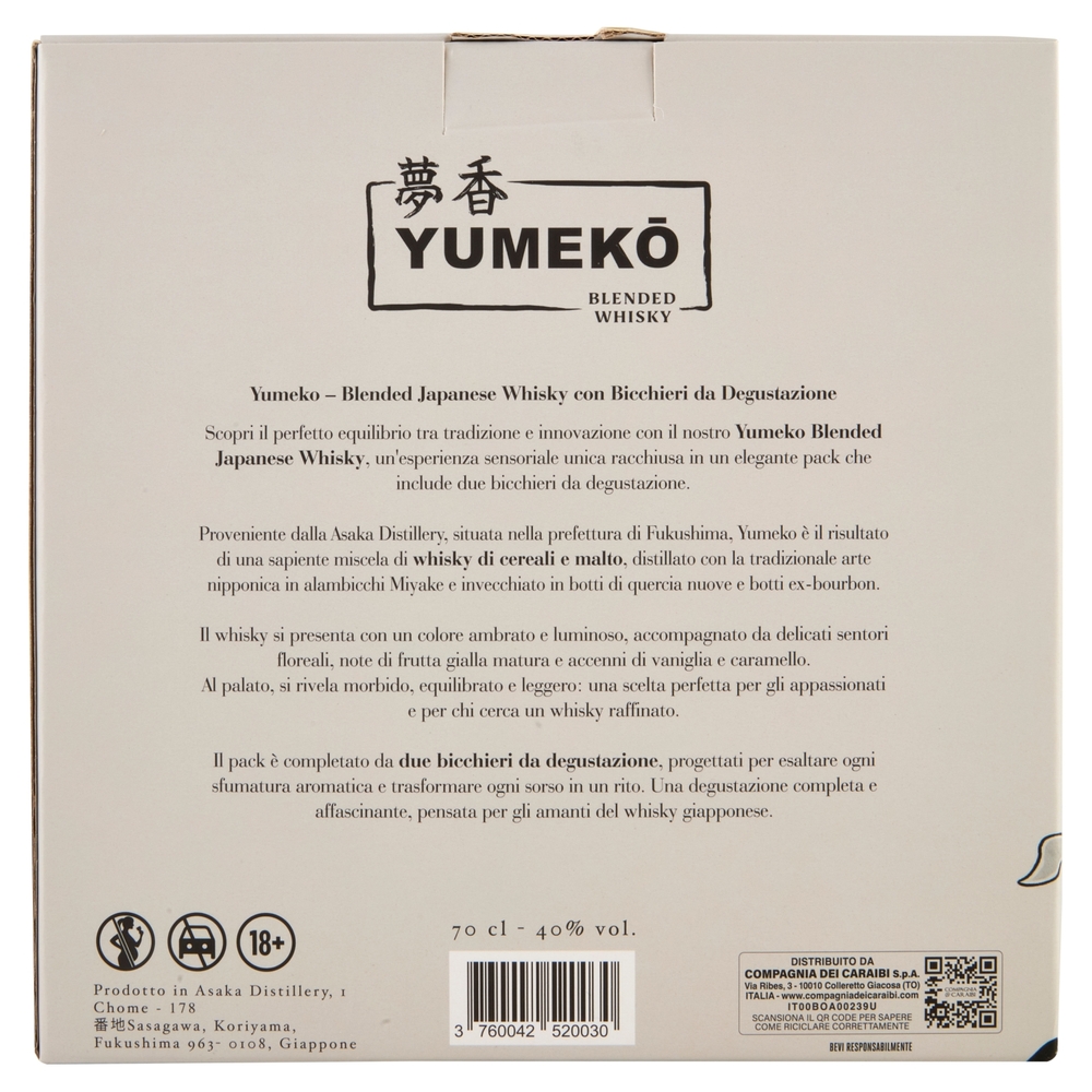 WHISKY YUMEKO BLENDED TAS.70CL