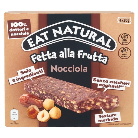 Eat Natural Fetta alla Frutta Nocciola 4 x 30 g