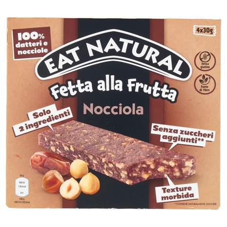 Eat Natural Fetta alla Frutta Nocciola 4 x 30 g