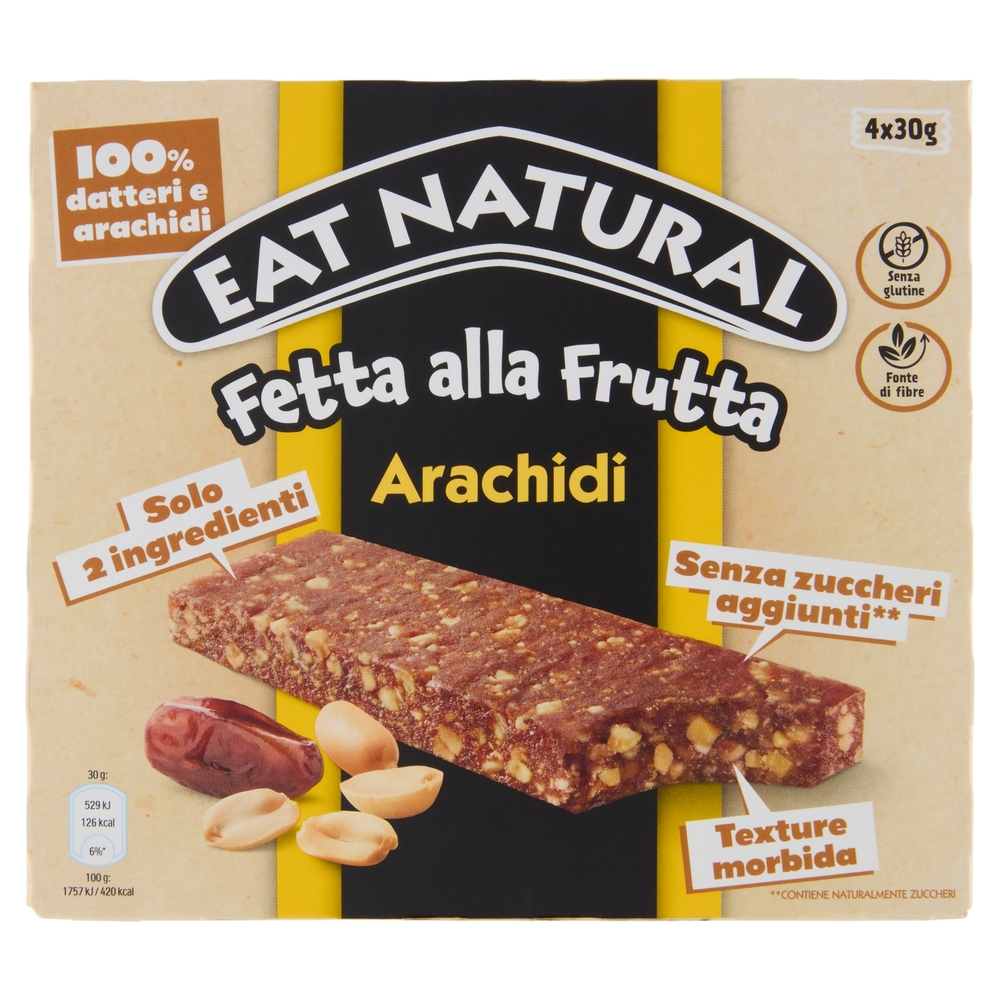 Eat Natural Fetta alla Frutta Arachidi 4 x 30 g