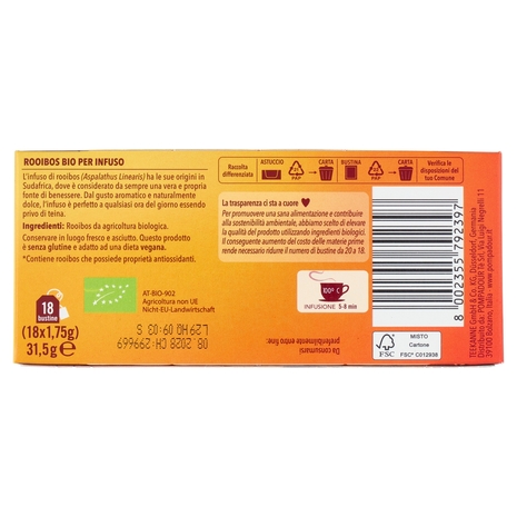 Pompadour Rooibos Infuso Rosso Bio DOP 18 x 1,75 g