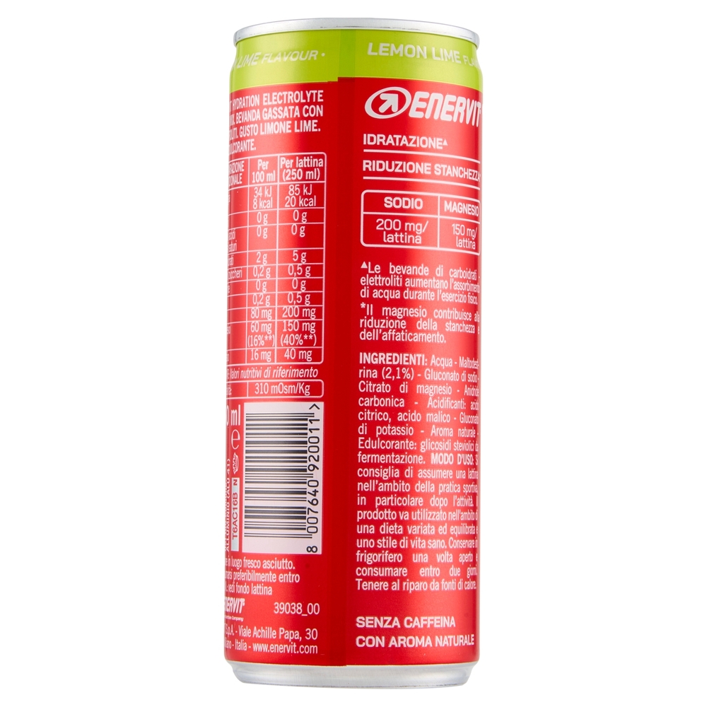 Enervit Hydration Electrolyte Drink Mix Lemon Lime Flavour 250 ml
