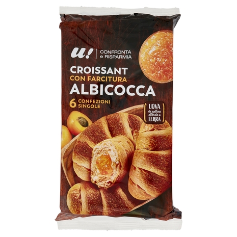 Croissant con Farcitura Albicocca, 300 g, 6 Pezzi