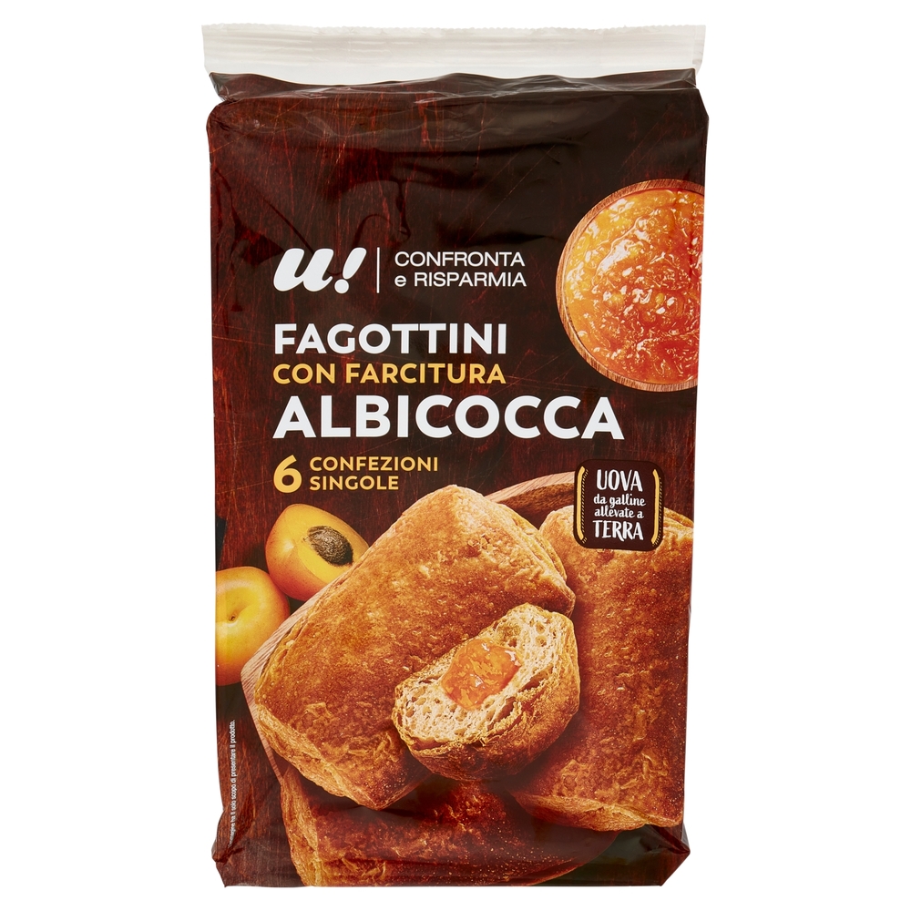Fagottini con Farcitura all'Albicocca, 300 g, 6 Pezzi