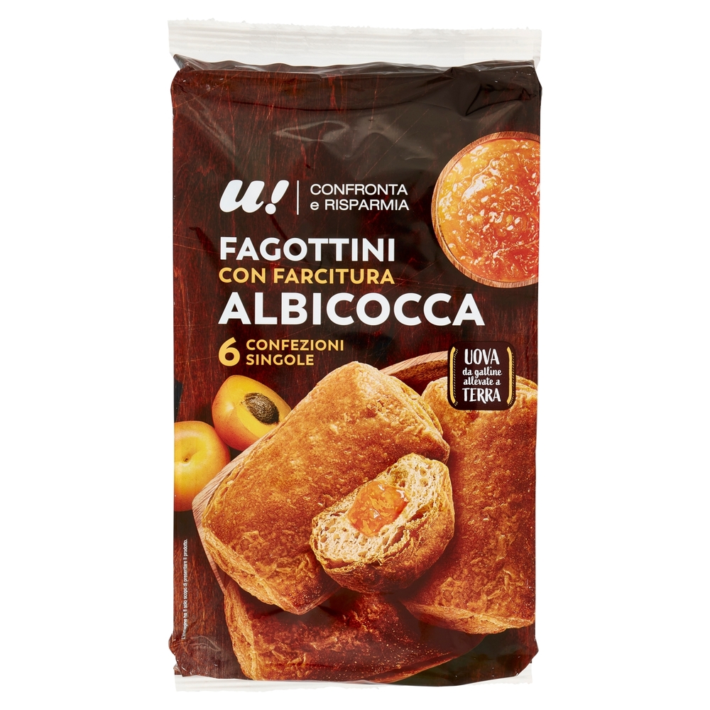 Fagottini con Farcitura all'Albicocca, 300 g, 6 Pezzi