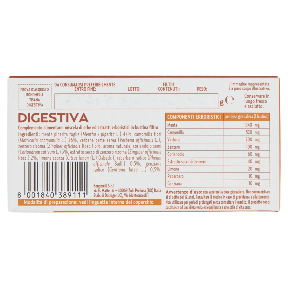 Tisana Digestiva, 32 g, 16 Pezzi