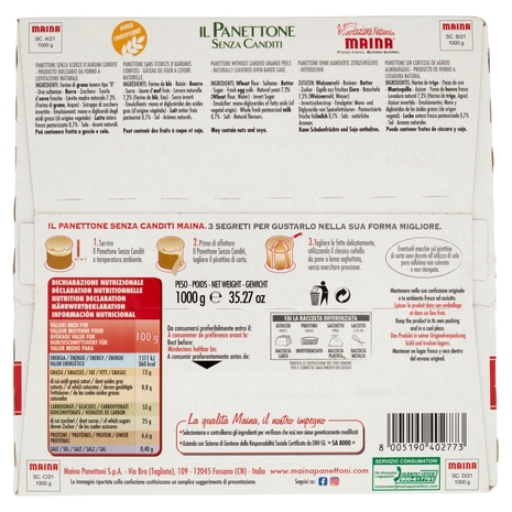 Maina il Panettone Senza Canditi 1000 g