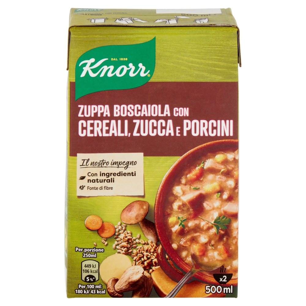 Zuppa Boscaiola con Cereali, Zucca e Porcini, 500 ml