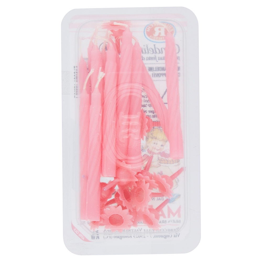 Mariarosa Candeline per la tua festa di compleanno Rosa 12 pz