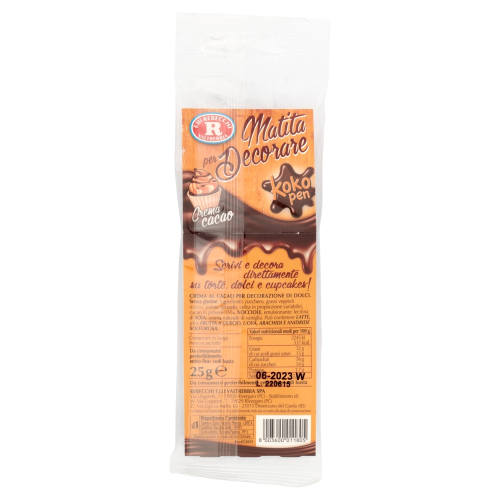 F.lli Rebecchi Valtrebbia Matita per Decorare koko pen crema Cacao 25 g