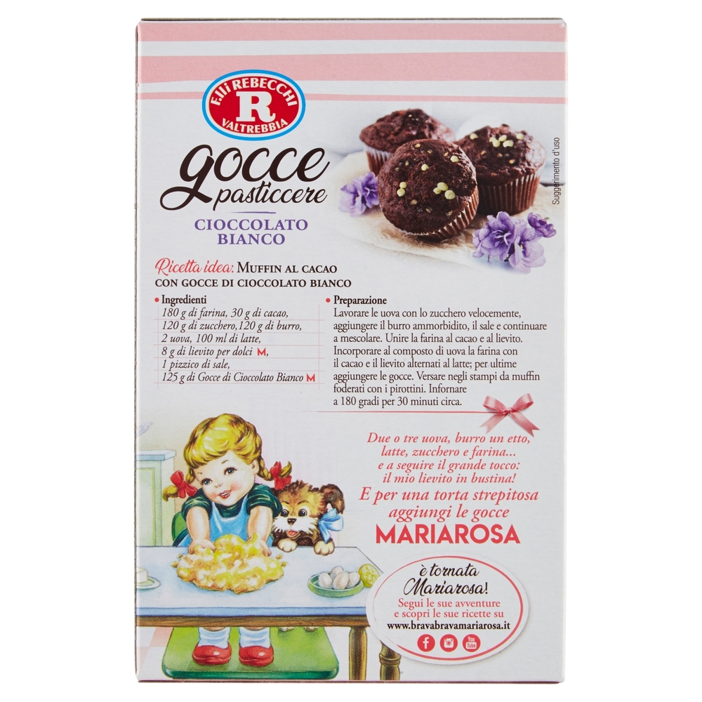 Mariarosa Gocce pasticcere Cioccolato Bianco 125 g
