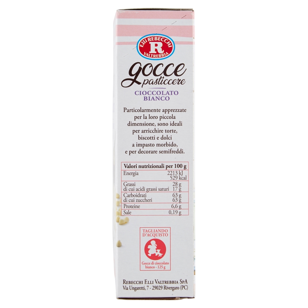 Mariarosa Gocce pasticcere Cioccolato Bianco 125 g