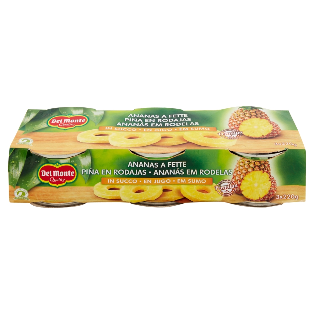 Del Monte Ananas a Fette in Succo 3 x 220 g