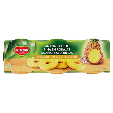 Del Monte Ananas a Fette in Succo 3 x 220 g