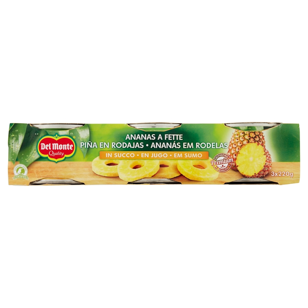 Del Monte Ananas a Fette in Succo 3 x 220 g