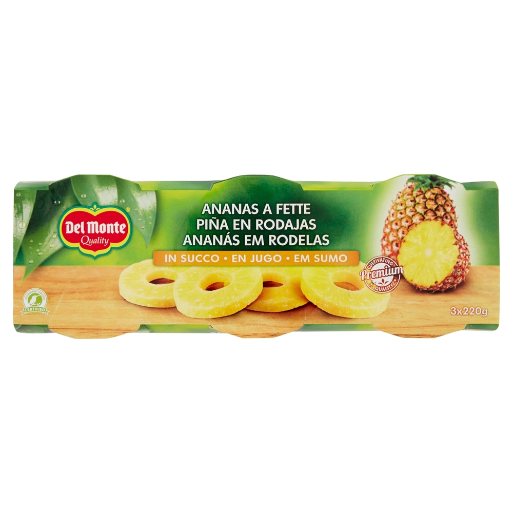 Del Monte Ananas a Fette in Succo 3 x 220 g