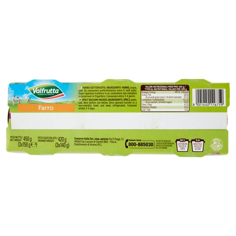 Valfrutta Cotti a Vapore Farro 3 x 150 g
